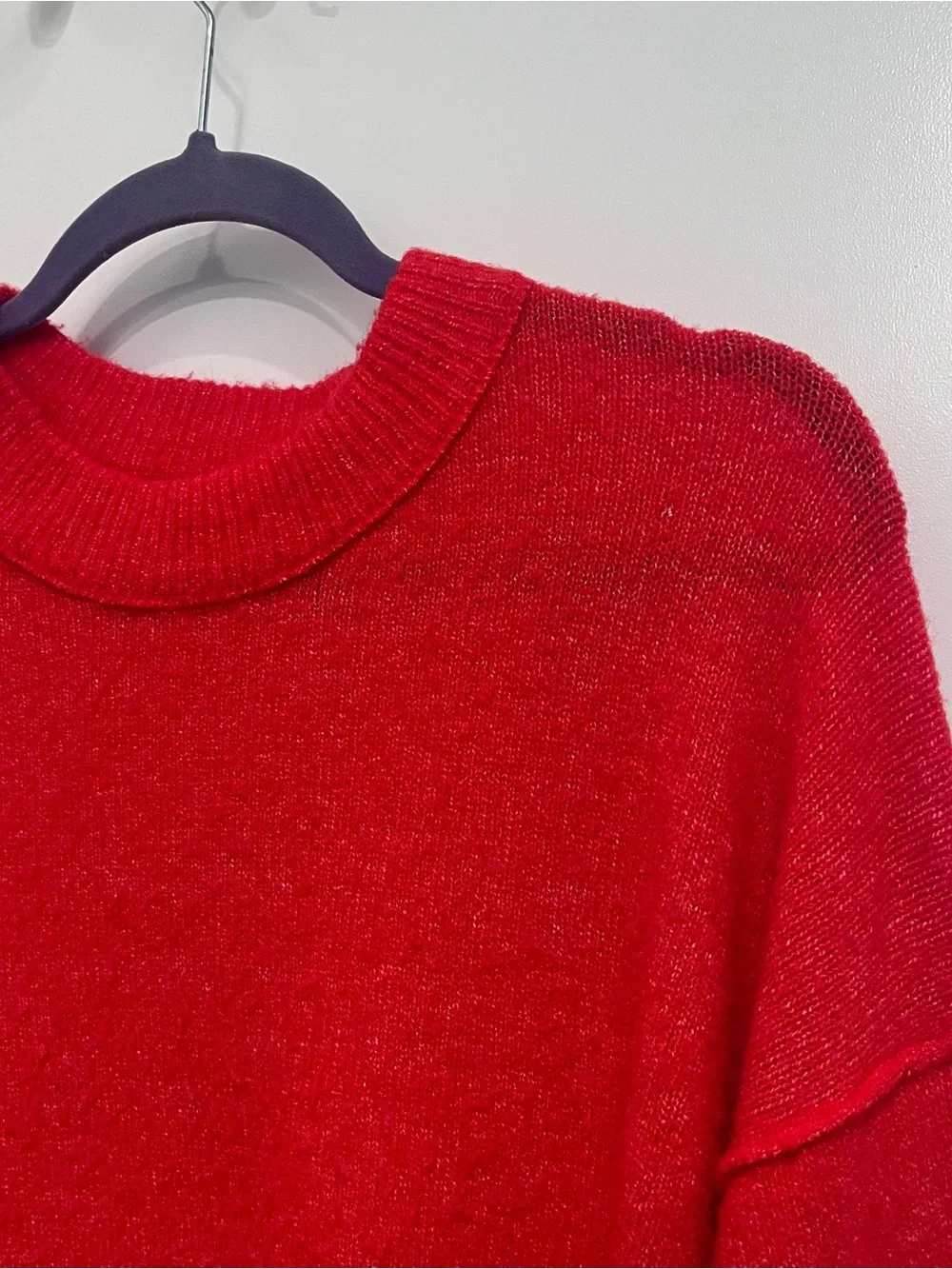 Aerie Classic Red Crewneck Women's Oversized Sweater Size XS American Eagle Soft